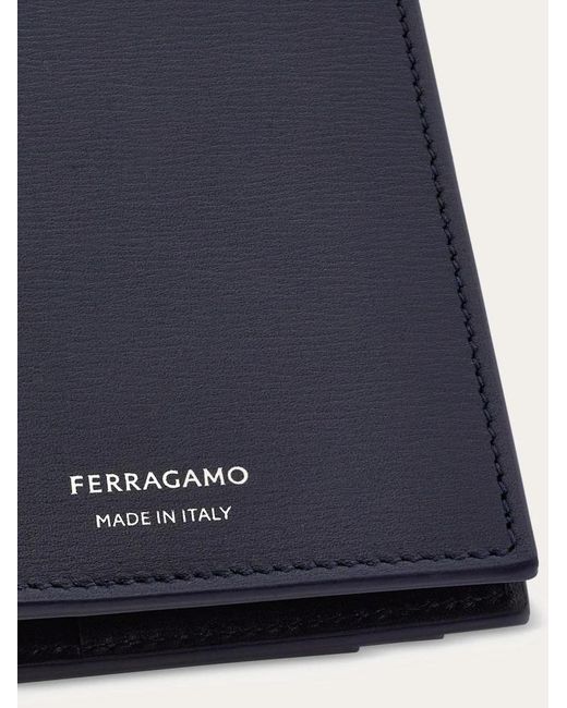 Ferragamo Blue Logo Pattern Card Holder for men