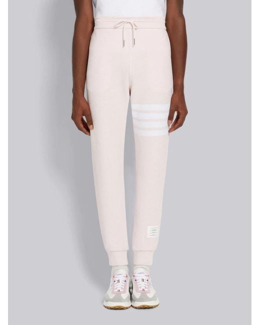 Thom Browne Pink Ottoman Rib 4-Bar Stripe Track Pants for men