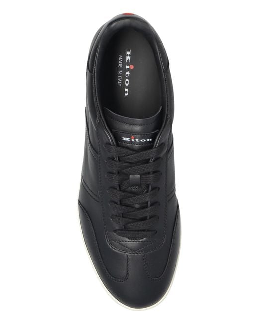 Kiton Black Lace-Up Sneakers for men