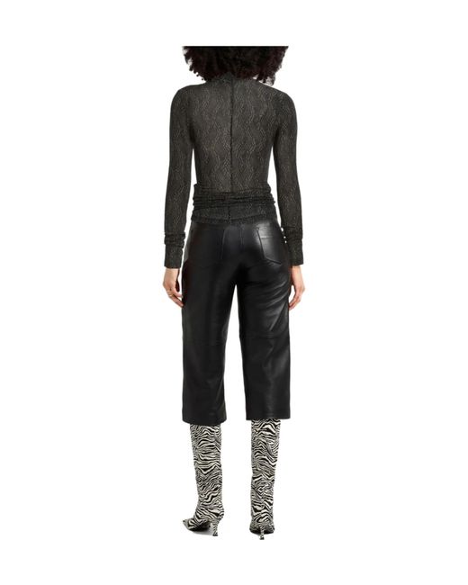 Isabel Marant Black Sheer Turtleneck Mesh Top