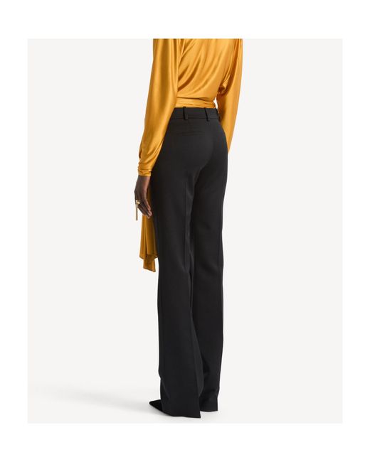 Balmain Black Low-Waisted Wool Satin Trousers