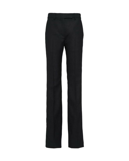 Prada Black Tailored Straight-Leg Trousers