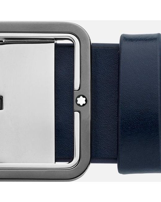 Montblanc Blue Square Reversible Buckled Belt for men