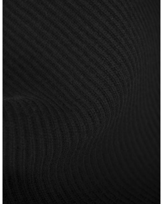Max Mara Blue Studio Mock Neck Ribbed Jumper