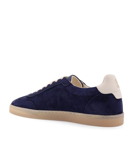 Brunello Cucinelli Blue Low Top Lace-Up Sneakers for men