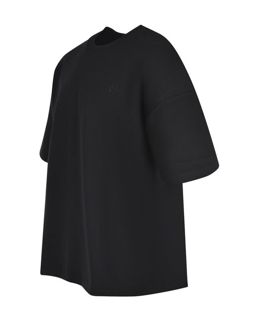 MSGM Black Logo Patch Crewneck T-Shirt for men