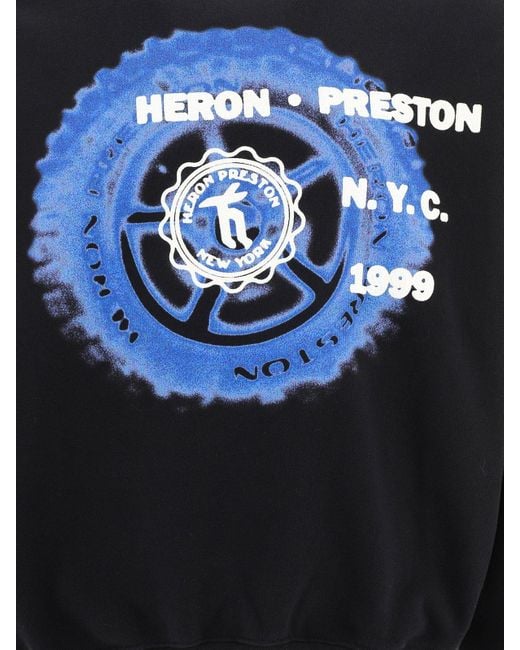 Heron Preston Blue Logo Print Sweatshirt for men