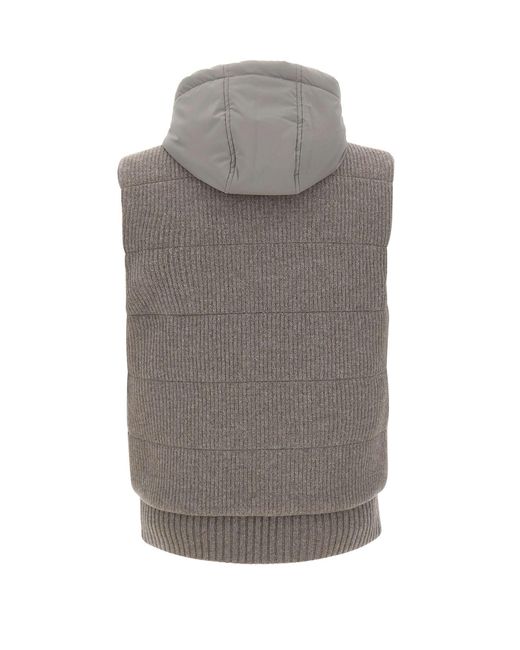 Gran Sasso Gray Zippered Vest for men