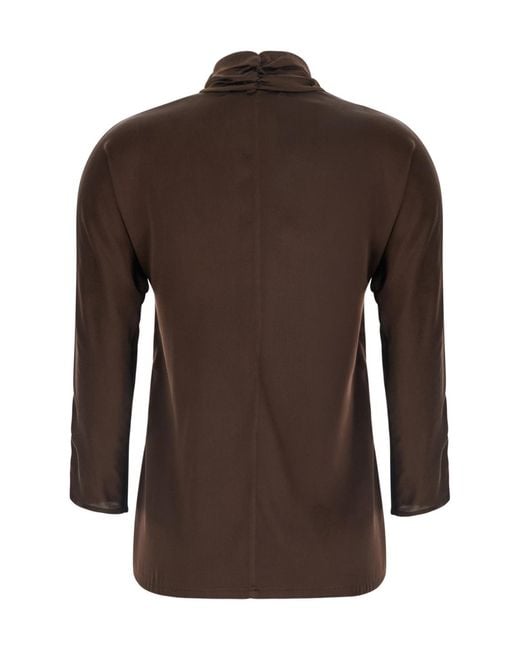 Jucca Brown Bow-Neck Blouse
