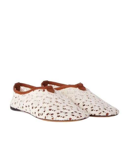 Loro Piana White Floaty Flat Sandals