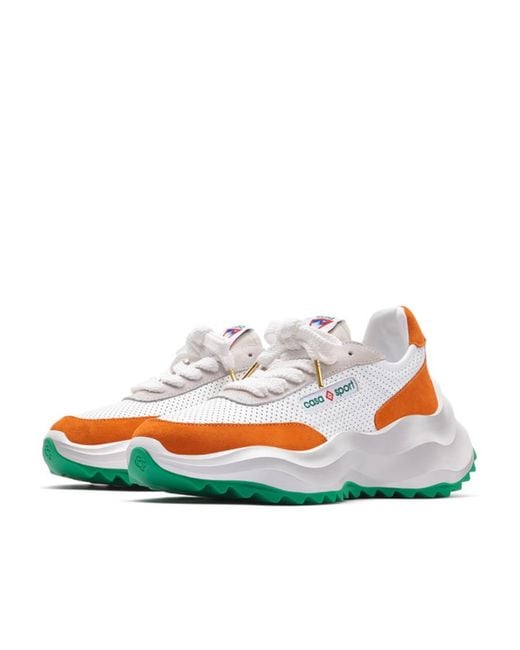 Casablanca White Atlantis Perforated Lace-Up Sneakers for men
