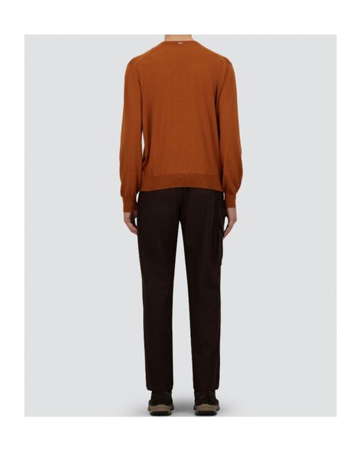 Herno Brown Resort Ribbed-Trim Sweater for men