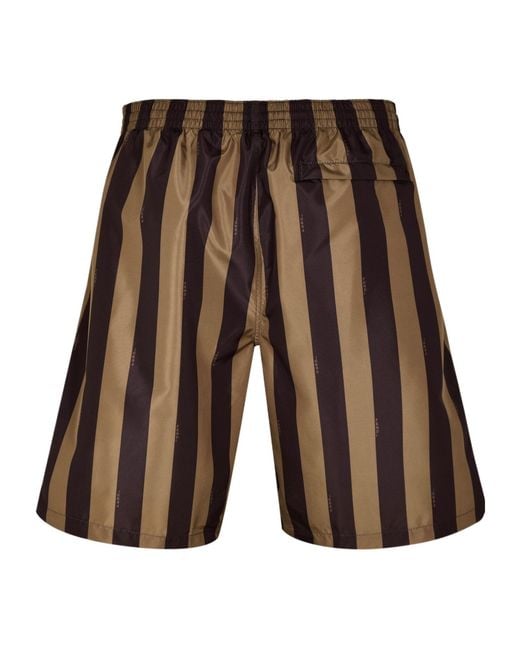 Fendi Gray Crest Swim Shorts for men