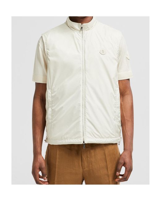 Moncler White Reversible Padded Gilet for men