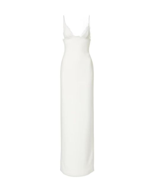 David Koma White Bridal Lace-Trimmed Gown
