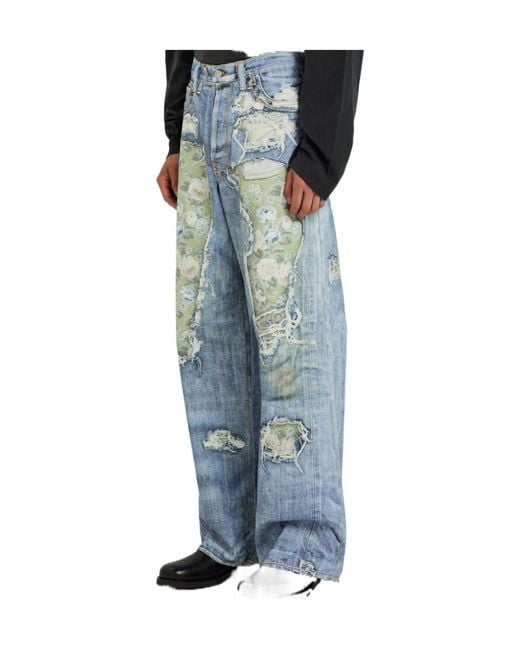 Acne Blue Mid-Rise Loose-Fit Jeans for men