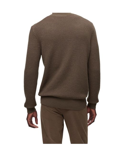 Boss Brown Mock Neck Long-Sleeve Knit Sweater for men