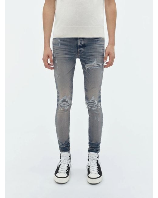 Amiri Blue Belt-Strap Jeans for men