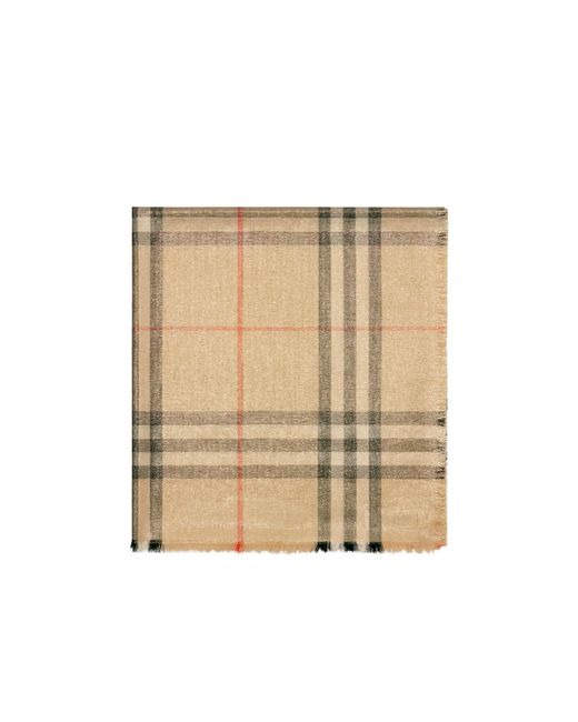 Burberry Natural Checked Frayed-Edge Scarf for men