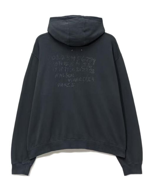 Maison Margiela Blue Oversized Zip-Up Hoodie for men
