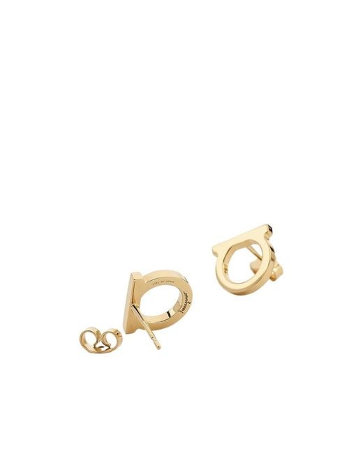 Ferragamo Metallic Ferragamo Classic Gancini Logo Earrings