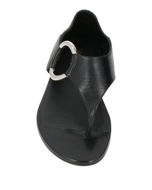 Saint Laurent Black Minimalist Leather Sandals