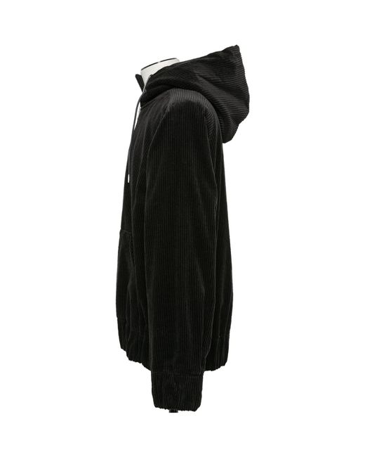 Sacai Black Zip-Up Corduroy Jacket for men