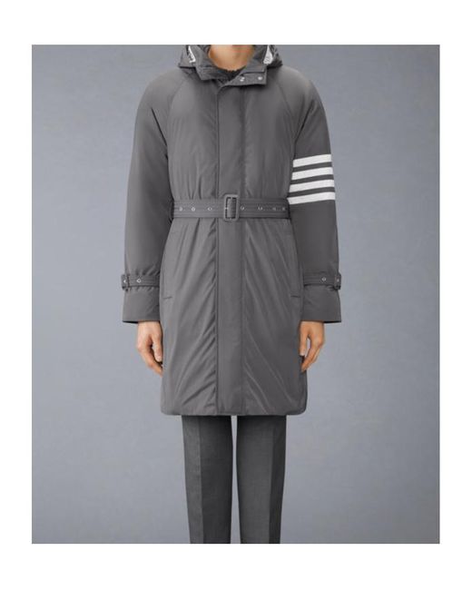 Thom Browne Gray Twill-Bar Parka for men