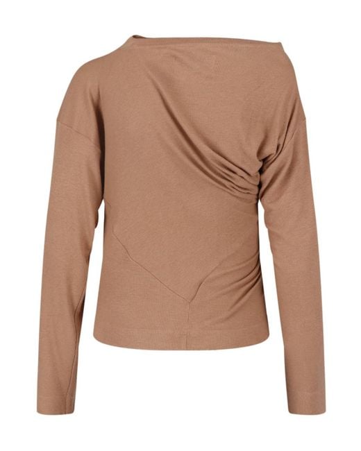 Vivienne Westwood Brown Orb Logo Draped Long-Sleeve Top