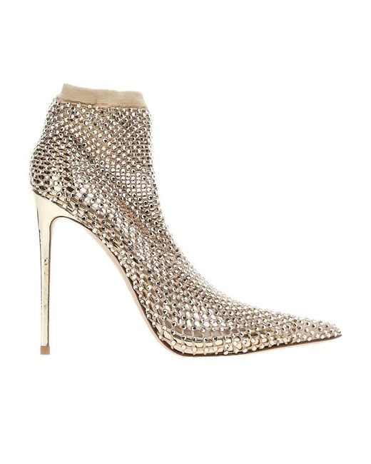 Le Silla White Gilda Embellished Pointed-Toe Pumps