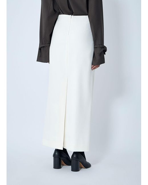 Totême White Light Wool Skirt
