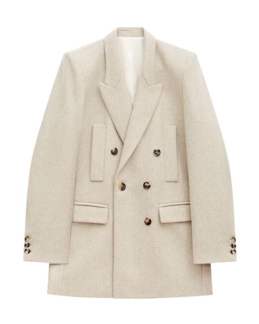 Isabel Marant Natural Double-Breasted Tailored Blazer