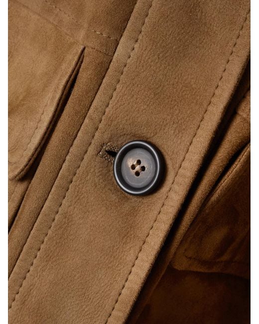Brunello Cucinelli Brown Long-Sleeved Button-Up Jacket