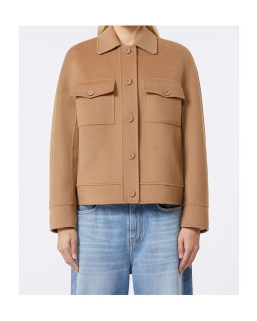 Max Mara Brown Studio Fiero Button-Up Jacket