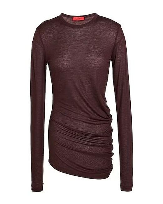 MAX&Co. Purple Solid Color Long-Sleeve Crew Neck T-Shirt