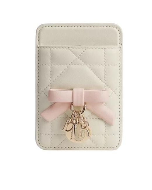 Dior White Qixi Lady Magnetic Card Holder