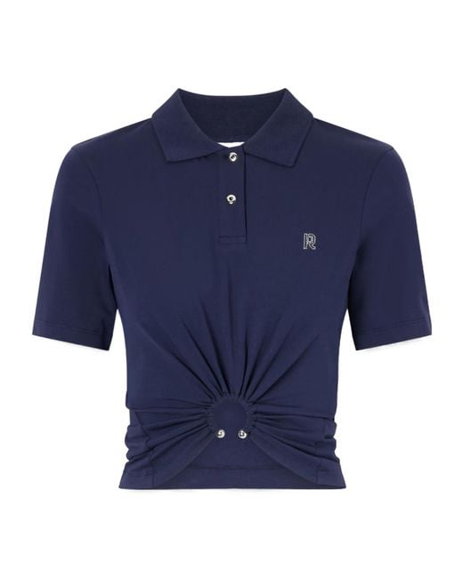 Rabanne Blue Rabanne Ruched Polo Top