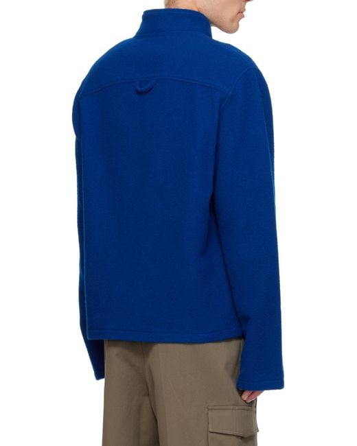 Rier Blue Zip-Up Jacket for men