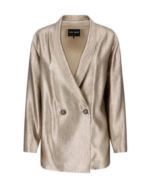 Giorgio Armani Natural Long-Sleeved Suit Jacket