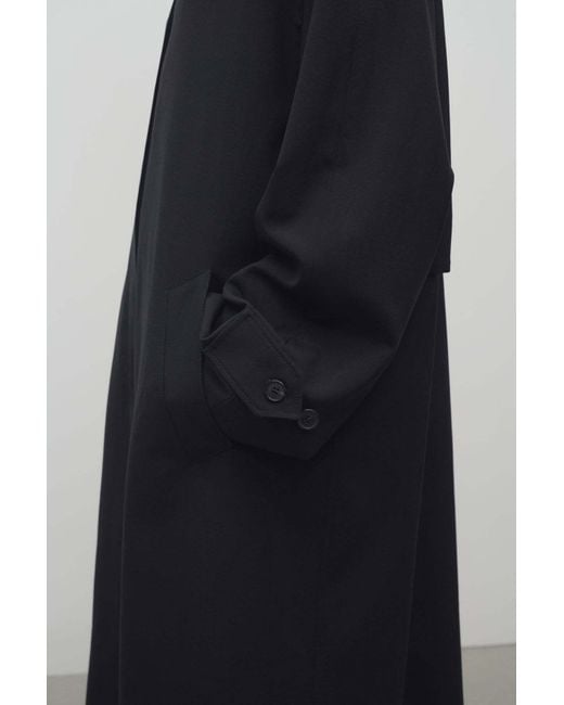 The Row Black Rocco Wool Coat
