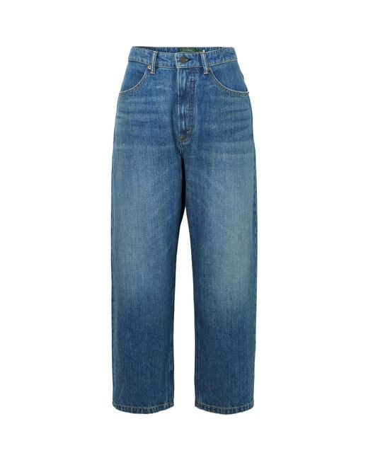 Polo Ralph Lauren Blue Bow High-Rise Tapered Jeans