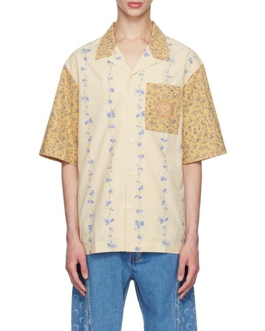 MARINE SERRE Green Floral Printed Buttoned Bowling Shirt for men