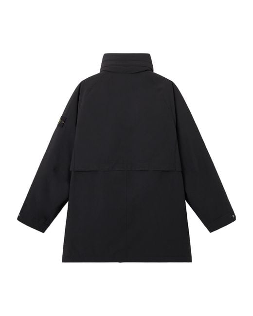 Stone Island Black Long Padded Coat for men