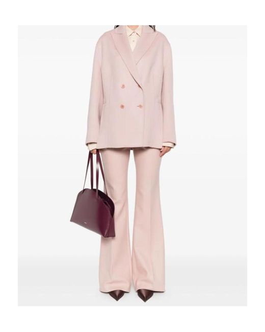 Ermanno Scervino Pink Double-Breasted Wool Jacket