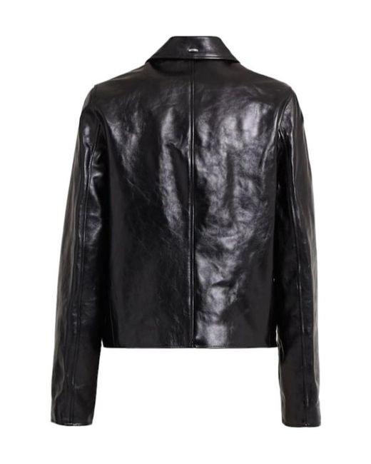 Our Legacy Black Leather Zip-Up Jacket
