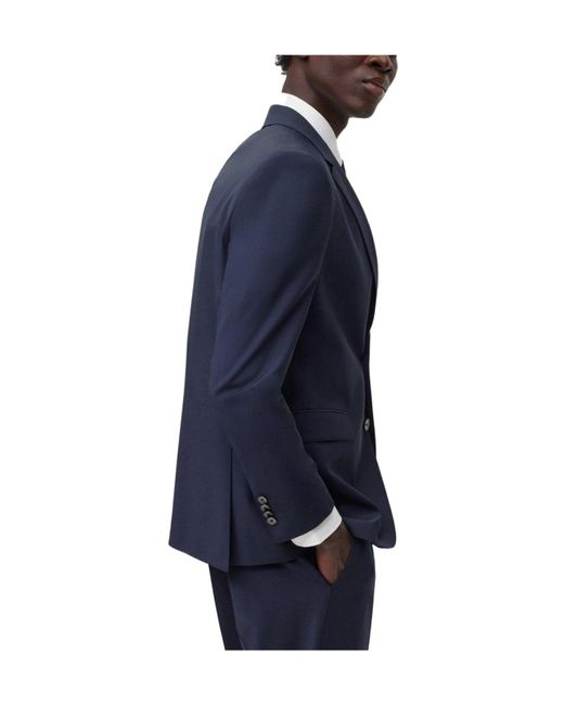Boss Blue Single-Breasted Blazer for men
