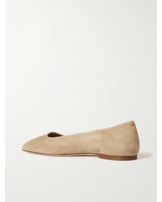 Aeyde Natural Ida Suede Ballet Flats