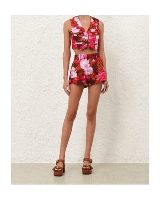 Zimmermann Red Belt Loop Shorts