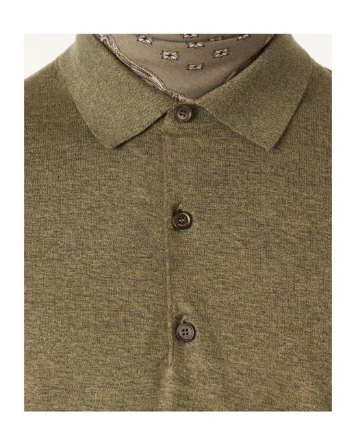 Loro Piana Green Long-Sleeved Polo Shirt for men