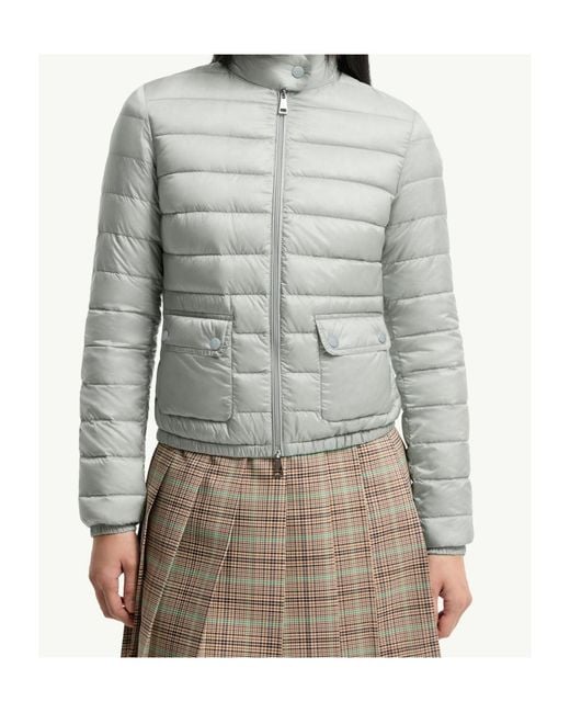 Moncler Gray Lans Zip-Up Short Padded Jacket